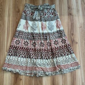 Star of India Vintage Floral Full Wrap Skirt Bohemian Size Small